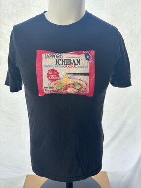 Noodles Design Men's Black T Shirt Size Small Alstyle